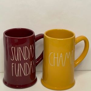 Rae Dunn by Magenta Football Sunday Funday Champs Oversized Coffee Mugs Steins